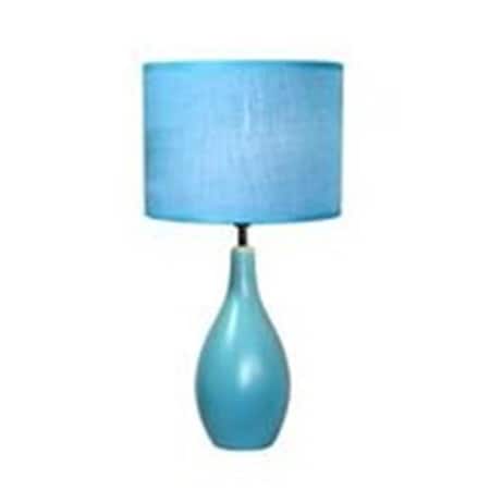 All The Rages LT2002-BLU Oval Base Ceramic Table Lamp - Blue